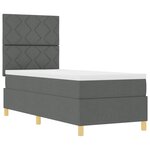 vidaXL Lit à ressort LED avec matelas Gris foncé 80 x 200 cm tissu