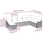 vidaXL Ensemble de canapé de jardin 8 Pièces Gris 287.5 x 177.5 x 85 cm
