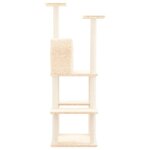 vidaXL Arbre à chat avec griffoirs en sisal Crème 144 5 cm