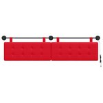 vidaXL Tête de lit suspendue Avec lumière LED Rouge Simili cuir