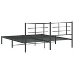 vidaXL Cadre de lit métal avec tête de lit noir 180x200 cm