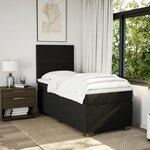 vidaXL Sommier à lattes de lit avec matelas Noir 90x200 cm Tissu