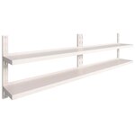 vidaXL Étagères murales flottantes à 2 niveaux 2 Pièces Inox 300x30 cm