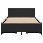 vidaXL Cadre de lit avec tiroirs noir 90x200 cm bois d'ingénierie