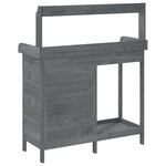 vidaXL Table de rempotage avec armoire gris bois massif de sapin