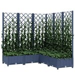 vidaXL Jardinière avec treillis bleu gris 120x120x121 5 cm PP