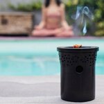 Brûle-parfum en pierre noire + Santal Blanc à brûler