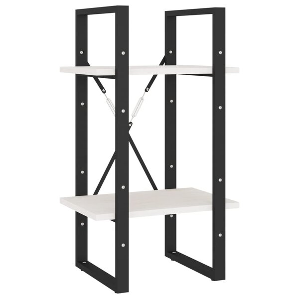 vidaXL Bibliothèque à 2 niveaux Blanc 40x30x70 cm Bois de pin massif