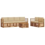 vidaXL Ensemble de canapés d'extérieur 7 Pièces Naturel et Beige