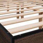 vidaXL Cadre de lit chêne marron 120x190 cm bois d'ingénierie et métal