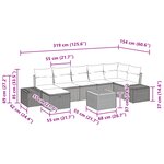 vidaXL Ensemble de canapés de jardin 8 pièces avec coussins Beige Rotin