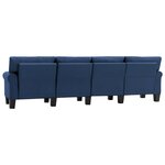vidaXL Canapé à 4 places Bleu Tissu
