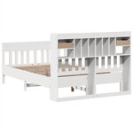vidaXL Cadre de lit sans matelas blanc 140x190 cm bois de pin massif