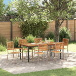 vidaXL Ensemble de salle à manger pour jardin 7 Pièces Beige