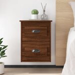 vidaXL Table de chevet murale chêne marron 41 5x36x53 cm