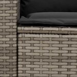 vidaXL Salon de jardin 4 Pièces avec coussins gris résine tressée