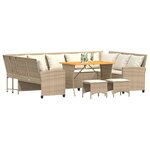 vidaXL Salon de jardin avec coussins 4 Pièces beige résine tressée