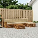 vidaXL Ensemble de canapés d'extérieur 6 pc Naturel et Beige
