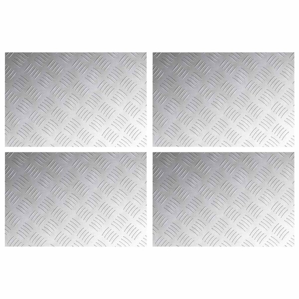 vidaXL Plaques à damier 4 Pièces Argent 60 x 40 cm Aluminium