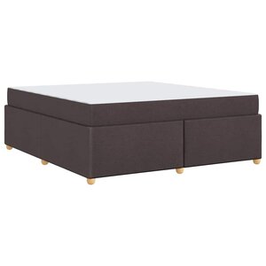 vidaXL Cadre de lit avec matelas Marron foncé 180 x 200 cm tissu