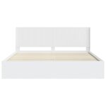 vidaXL Cadre de lit avec rangement et tête de lit Blanc 200 x 200 cm