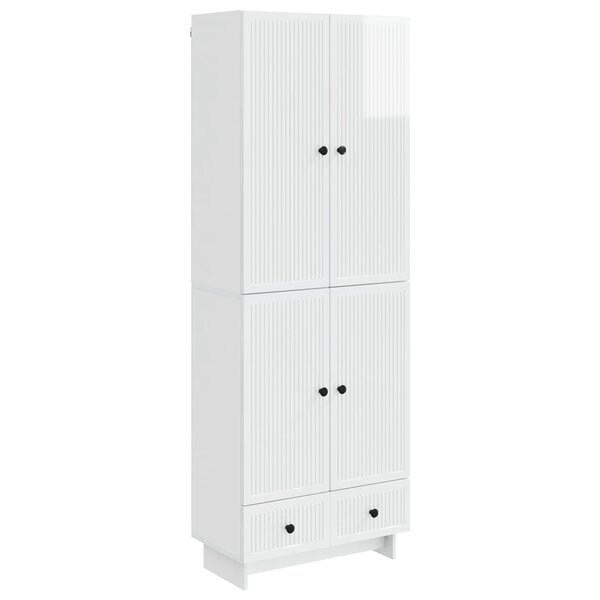 vidaXL Ensemble de Meubles 2 Pièces Blanc brillant 66 x 34 5 x 95 cm