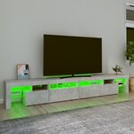 vidaXL Meuble TV avec lumières LED Gris béton 260x36 5x40 cm