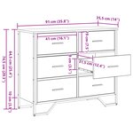 vidaXL Commode Chêne noir 91x35 5x74 5 cm Bois d'ingénierie