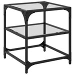 vidaXL Tables basses avec dessus en verre transparent 2 Pièces acier