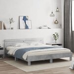 vidaXL Cadre de lit avec LED sans matelas gris béton 200x200 cm