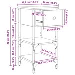 vidaXL Cabinet de chevet avec tiroir 2 Pièces Marron 33 5 x 36 x 70 cm