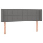 vidaXL Tête de lit avec oreilles Gris foncé 147x16x78/88 cm Tissu