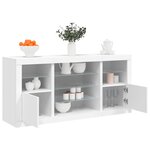 vidaXL Buffet avec lumières LED blanc 142 5x37x67 cm