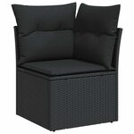 vidaXL Salon de jardin 6 Pièces avec coussins noir résine tressée