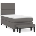 vidaXL Sommier à lattes de lit avec matelas Gris 90x190 cm Similicuir