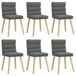 vidaXL Chaises à manger lot de 6 gris foncé tissu