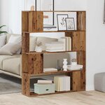 vidaXL Bibliothèque/Séparateur de pièce vieux bois 100x24x124 5 cm