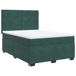 vidaXL Sommier à lattes de lit et matelas Vert foncé 140x190cm Velours