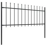 vidaXL Clôture de jardin avec dessus en lance Acier 8 5x0 8 m Noir