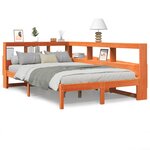 vidaXL Lit bibliothèque sans matelas cire marron 120x190cm pin massif