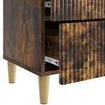 vidaXL Cabinet de chevet avec tiroir Chêne fumé 62 x 34 5 x 47 5 cm