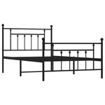 vidaXL Cadre de lit métal avec tête de lit/pied de lit noir 107x203 cm