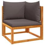 vidaXL Canapés d'angle de jardin et coussins 2Pièces bois massif d'acacia