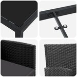 vidaXL Ensemble de Salle à Manger de Jardin 5 Pièces avec Coussins Noir Poly Rattan