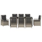 vidaXL Ensemble de Salle à Manger de Jardin 9 Pièces Gris Clair en Rattan Poly