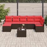 vidaXL Ensemble de Canapés 8 Pièces Marron polyrotin