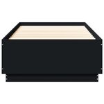 vidaXL Cadre de lit avec lumières LED noir 100x200cm bois d'ingénierie