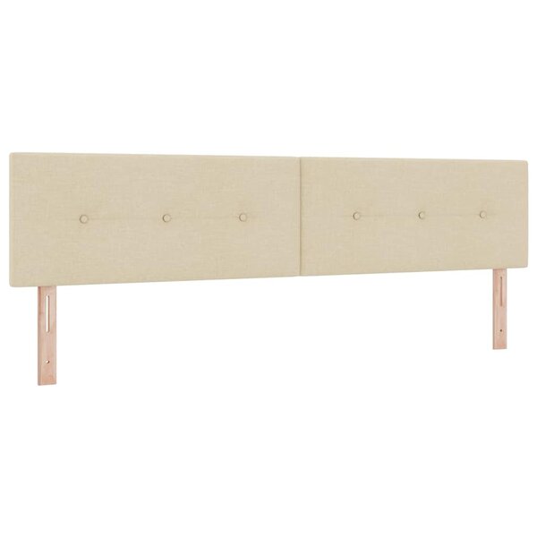 vidaXL Tête de lit LED avec bandes LED Crème 200 cm tissu