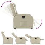 vidaXL Fauteuil inclinable électrique Crème Similicuir