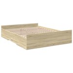 vidaXL Cadre de lit et tiroirs chêne sonoma 140x200 cm bois ingénierie